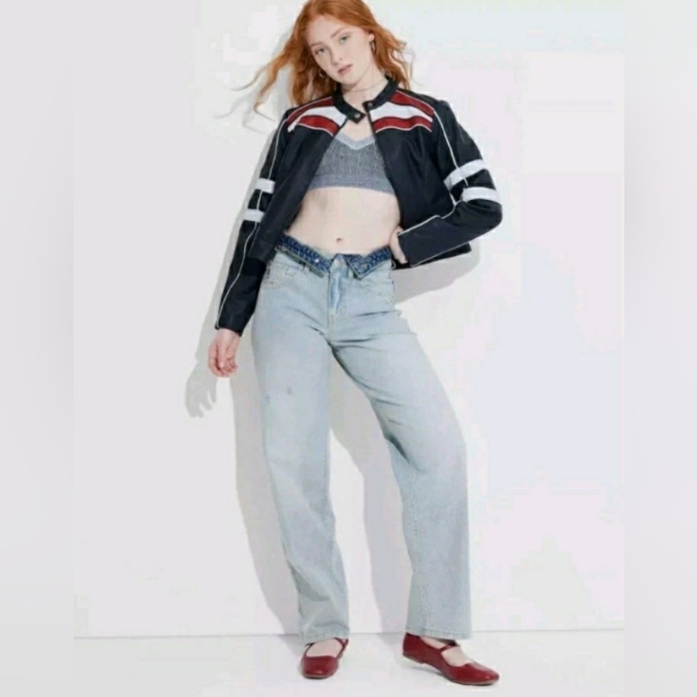 Light Blue Women's Jeans Mid-Rise 90s Relaxed Straight